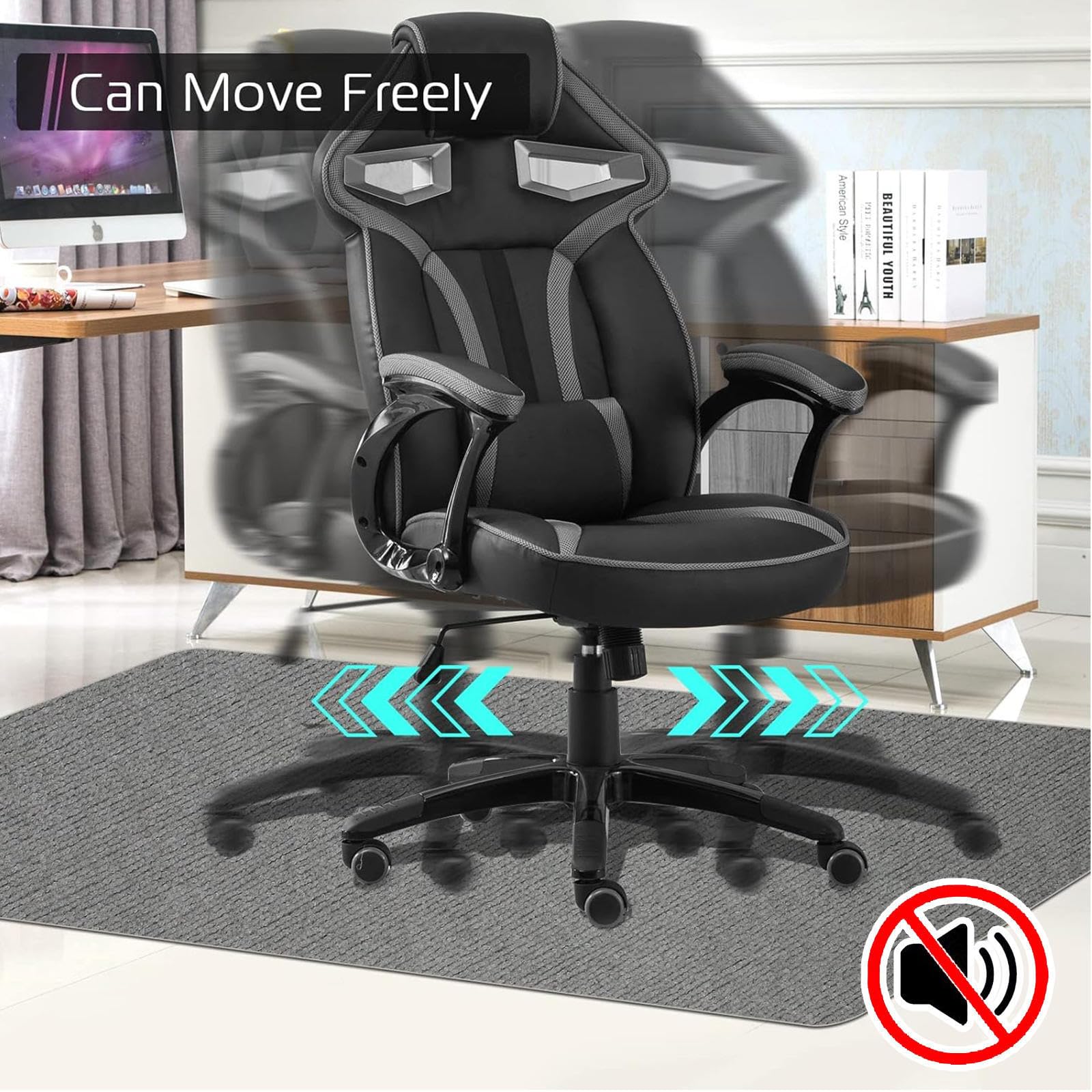 Tapis Bureau Sol Revêtement antidérapant,Matériau Résistant, Tapis sous Chaise Bureau Tapis De Chaise Protège Les Sols, pour Gaming et Le Travail,Brown-120×150cm