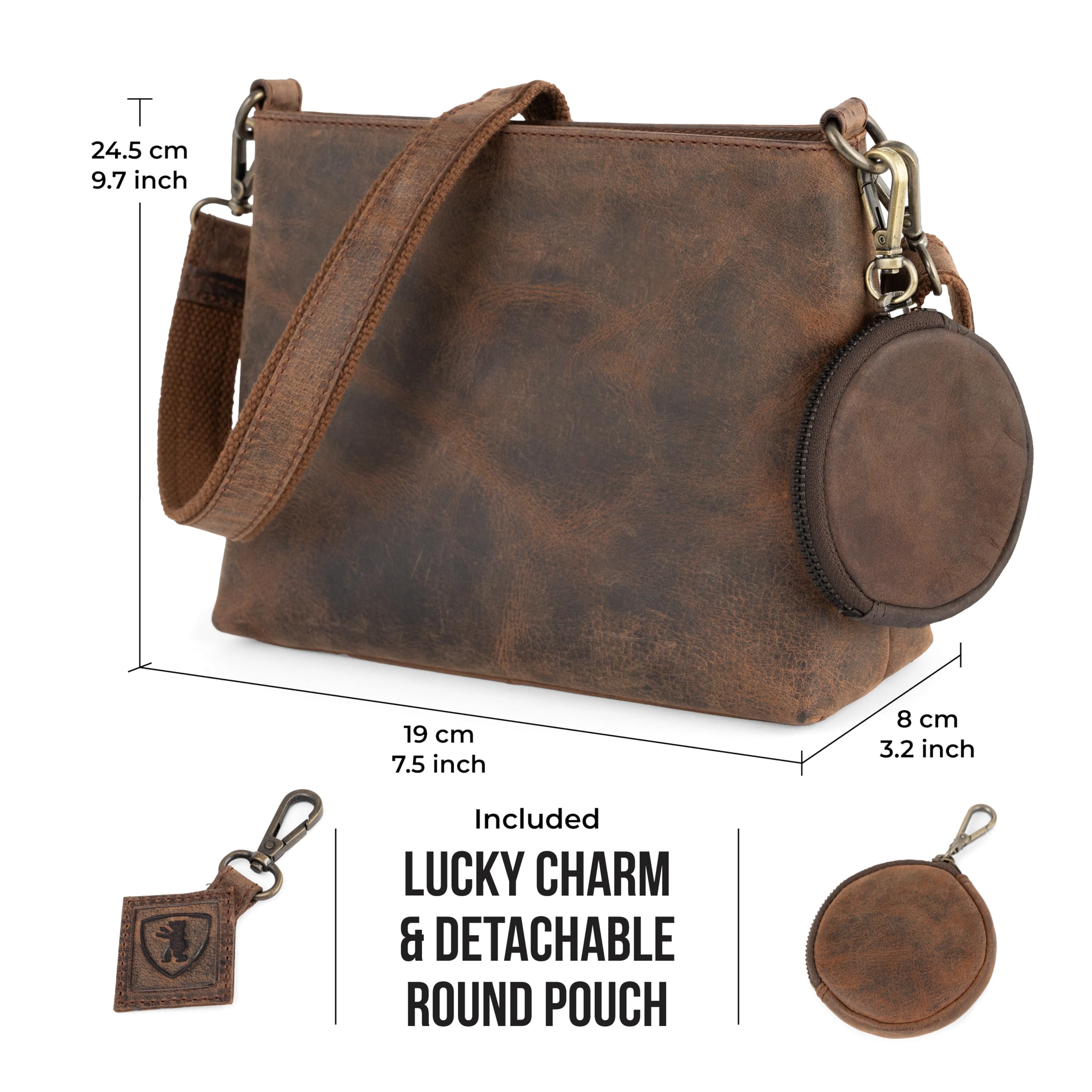 Berliner Bags Marbella S Bolso Bandolera Mediano de Piel Auténtica para Mujer, Crossbody con Correa Ajustable y Cierre YKK, Diseño Elegante y Resistente para Uso Diario