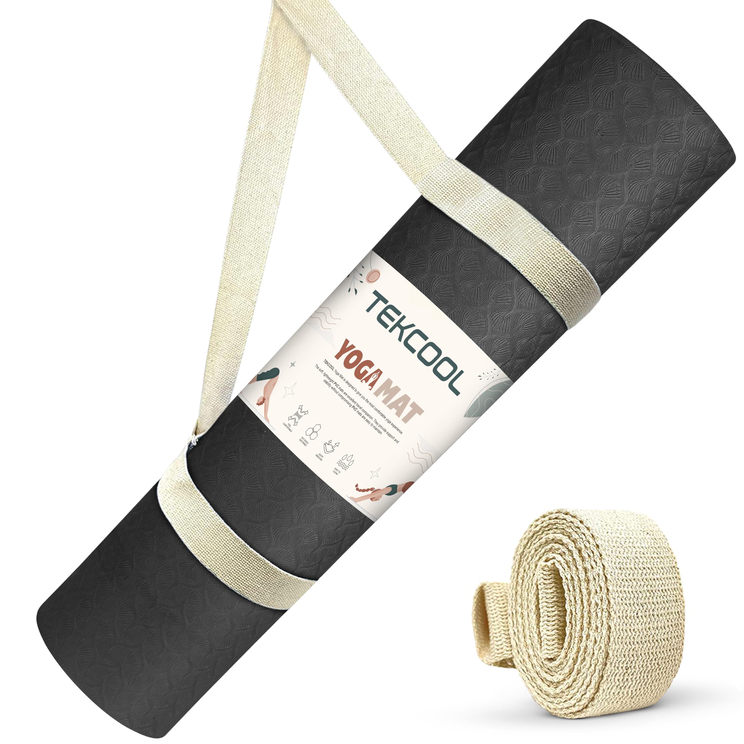 もがな4点 INFLATABLE MAT コヨーテタン(価格は1点あたり) TEKCOOL Ethylene Vinyl Acetate Yoga Mat - Black, 4mm Thick, Anti