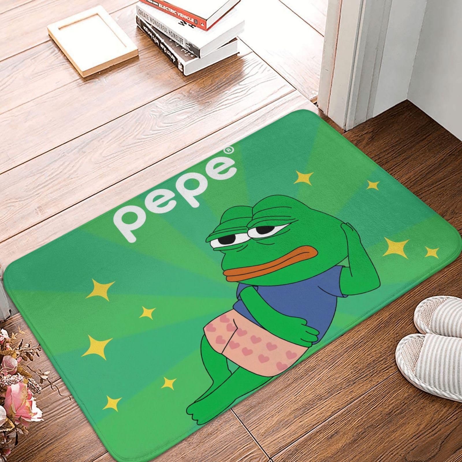 カエルのマット Amazon | カエルのペペ 玄関マット カーペット 室内 屋外 バスマット
