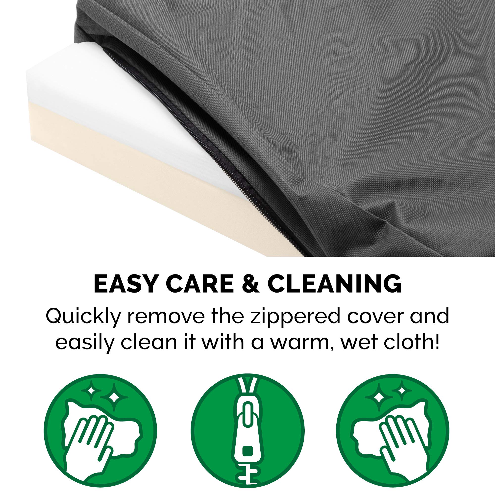 Furhaven Pet Bed for Dogs and Cats - Water-Resistant Indoor-Outdoor Logo Print Oxford Mattress Memory Foam Dog Bed, Removable Cover - Stone Gray, Jumbo (X-Large)