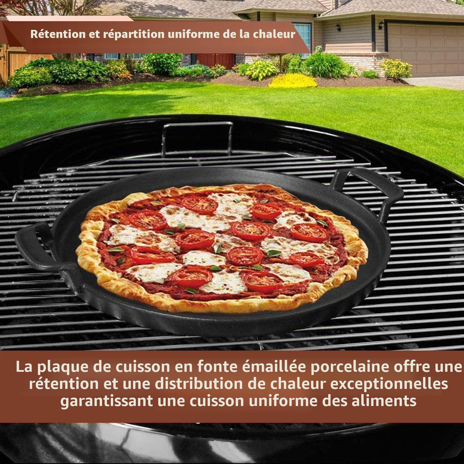 Ronde Plaque de Cuisson 7421 diamètre 30,9 cm pour Grils à Charbon 57cm, Gourmet BBQ System, Weber One-Touch, Fonte à Grillades pièce de Rechange