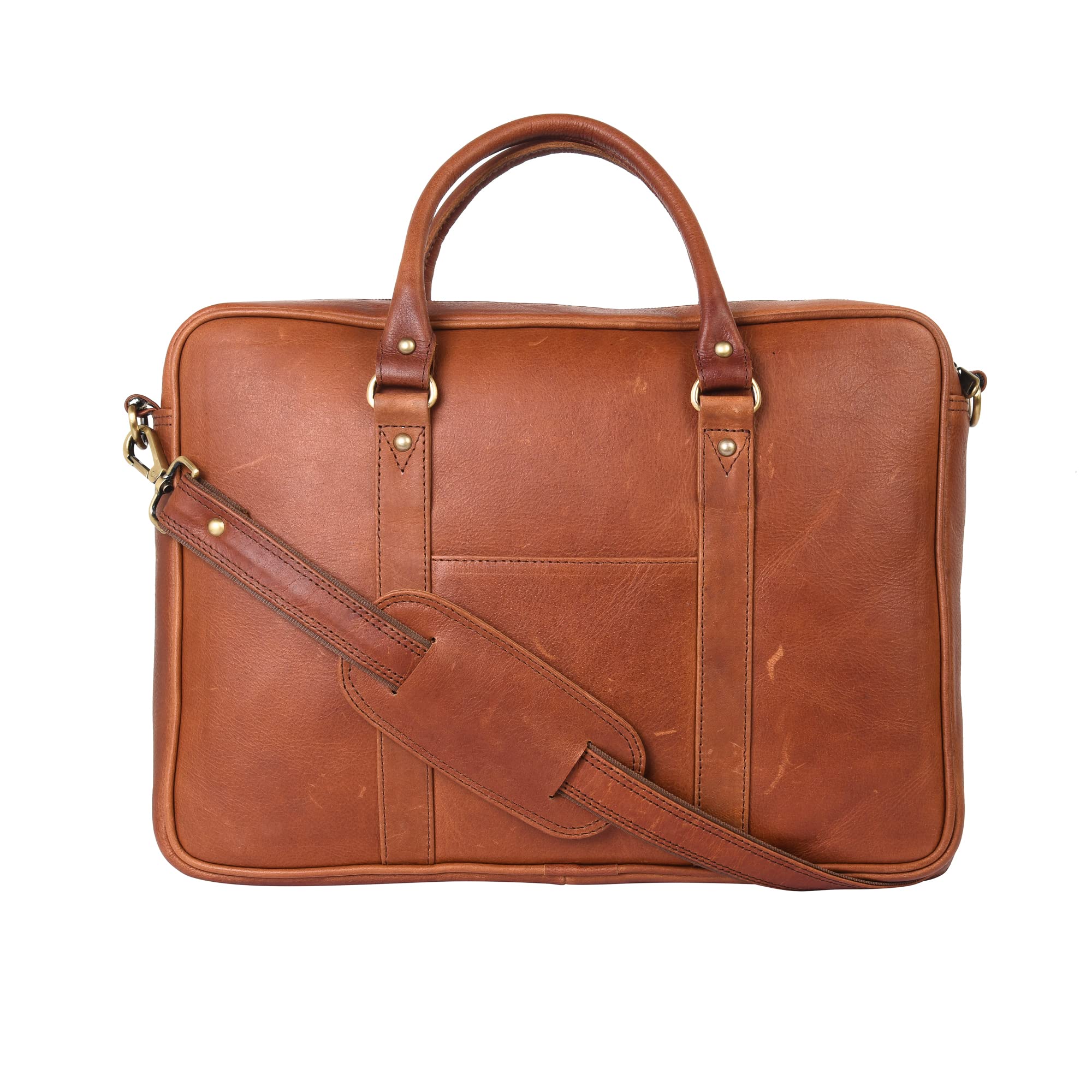 ARDAN Genuine Leather Laptop/Office Bag for Men | Fits Upto 15.6 inch Laptop/MacBook | Leather Messenger Bag (Brown) (B0C33LYBKB) Amazon Price History, Amazon Price Tracker