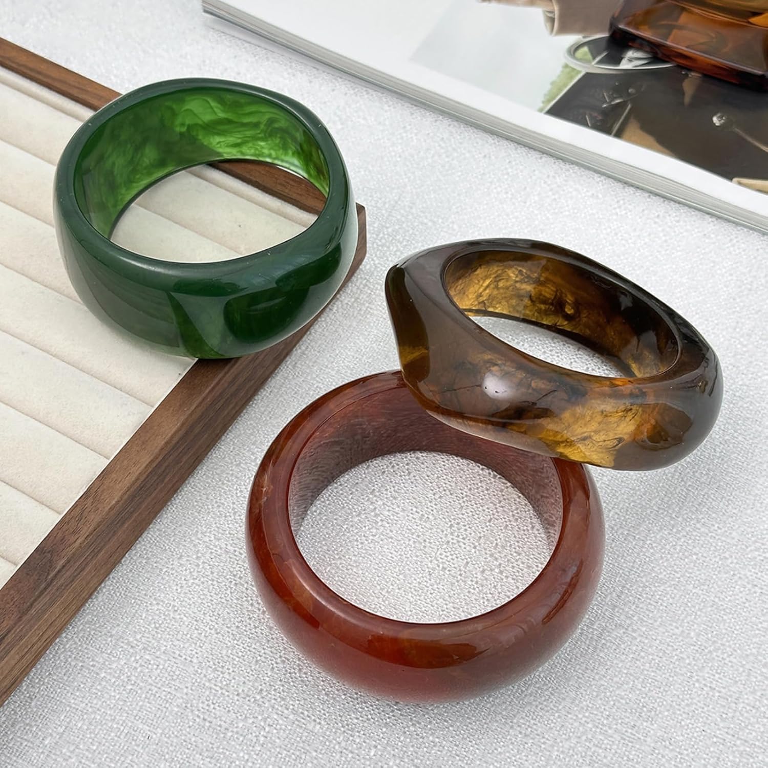 72ore Resin Bangles Acrylic Bracelets for Women Chunky Gold Bangle Bracelet Irregular Thick Bangle Jewelry Gifts - Image 7