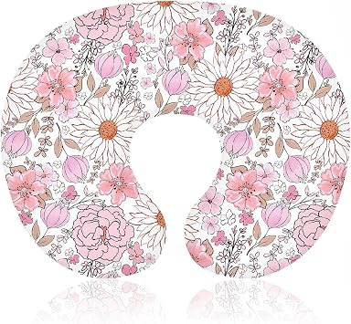 Boyoung Stretchy Nursing Pillow Covers Ultra Soft Slipcovers for Breastfeeding for Baby Girls Boys, Feeding Pillow Cover Fits Standard Infant Support Pillows Positioners Nursing Pillow Case