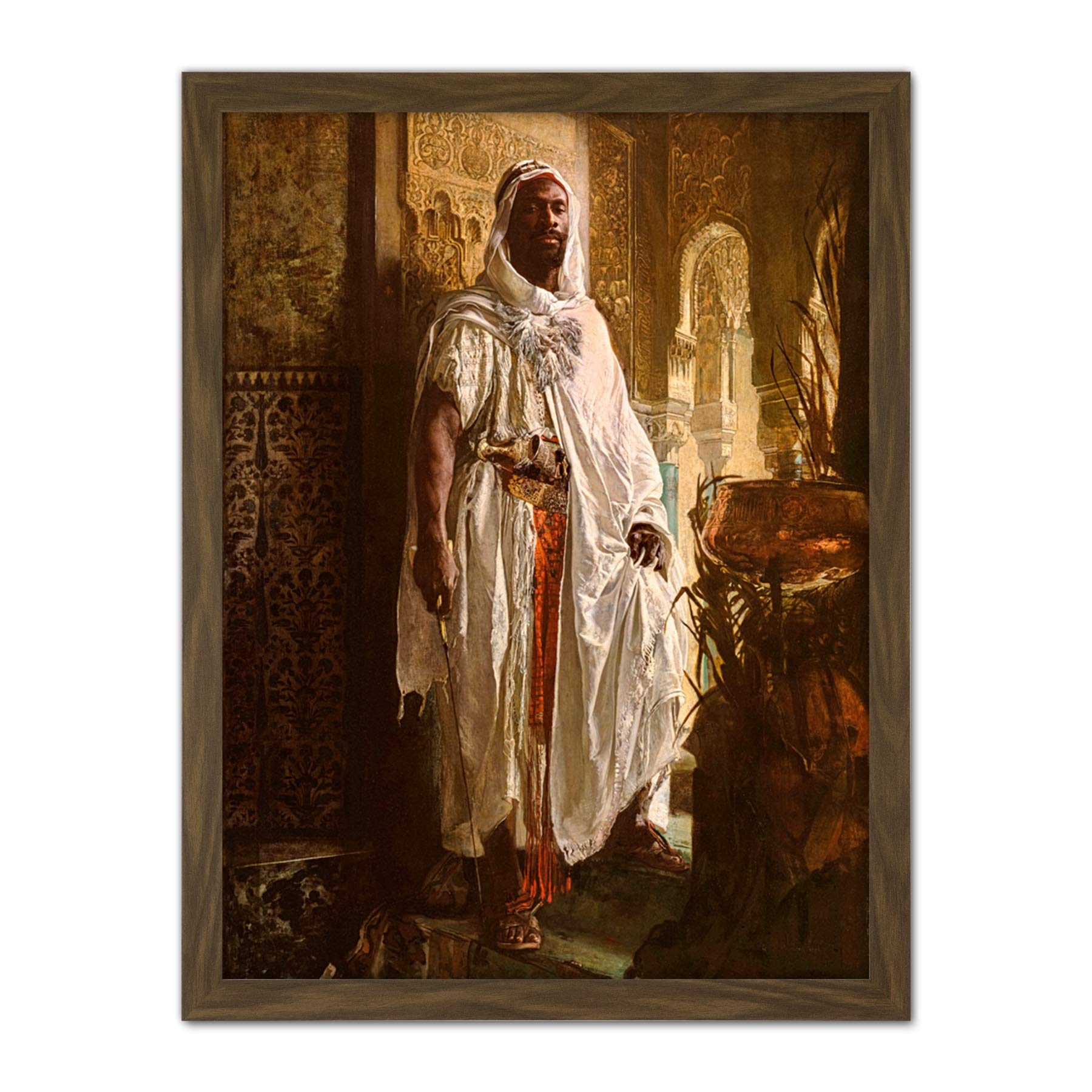 Artery8 Framed Brown 18X24 Charlemont The Moorish Chief Artwork Framed Wall Art Print 18X24 Inch