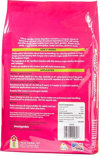Miniatura 2 de I Must Garden - Repelente de serpientes: potente protección totalmente natural, bolsa de 5 libras