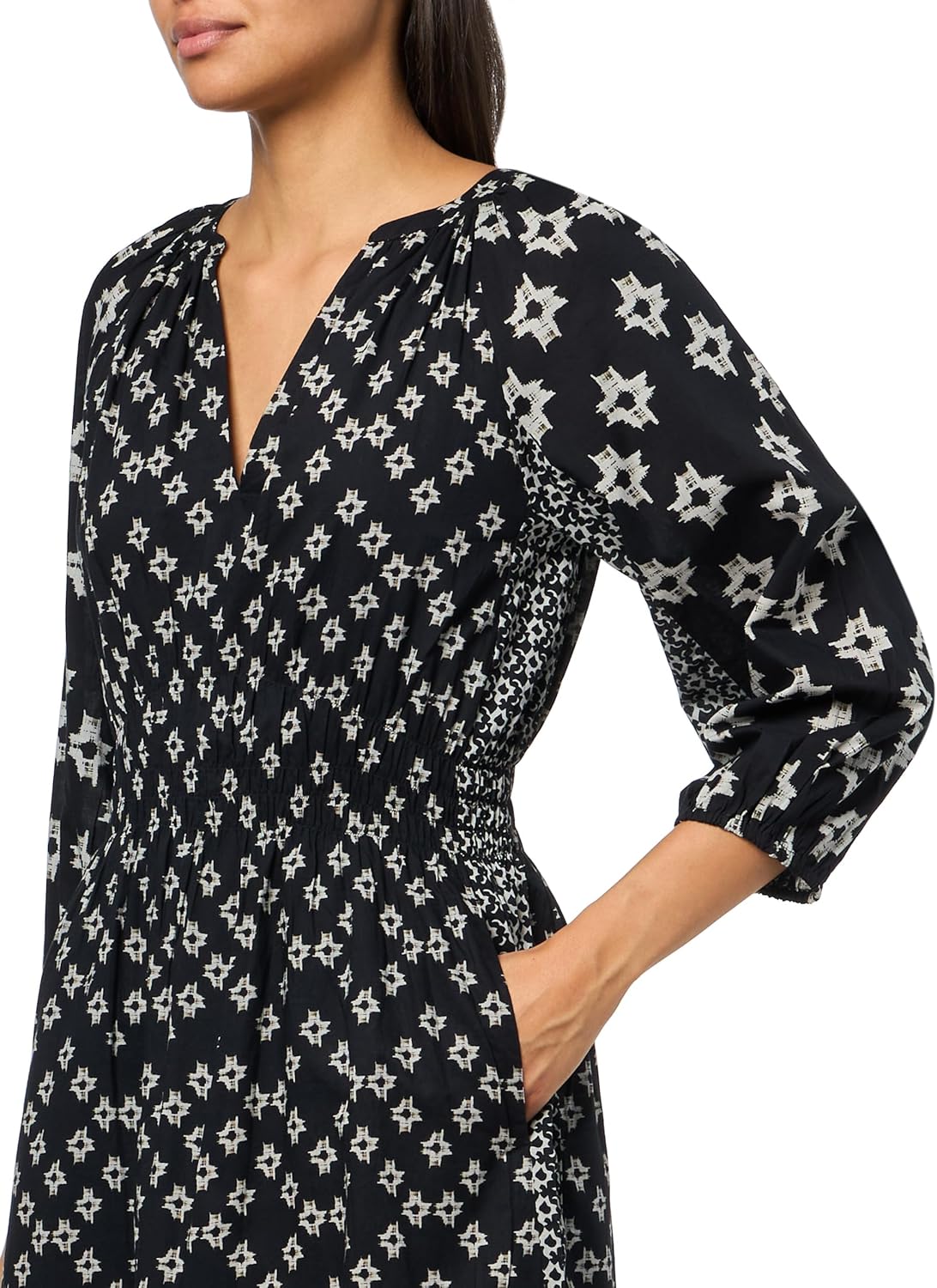 VELVET BY GRAHAM & SPENCER Women's Elen Aspen Print Dress, Midnight, X-Small - Image 3