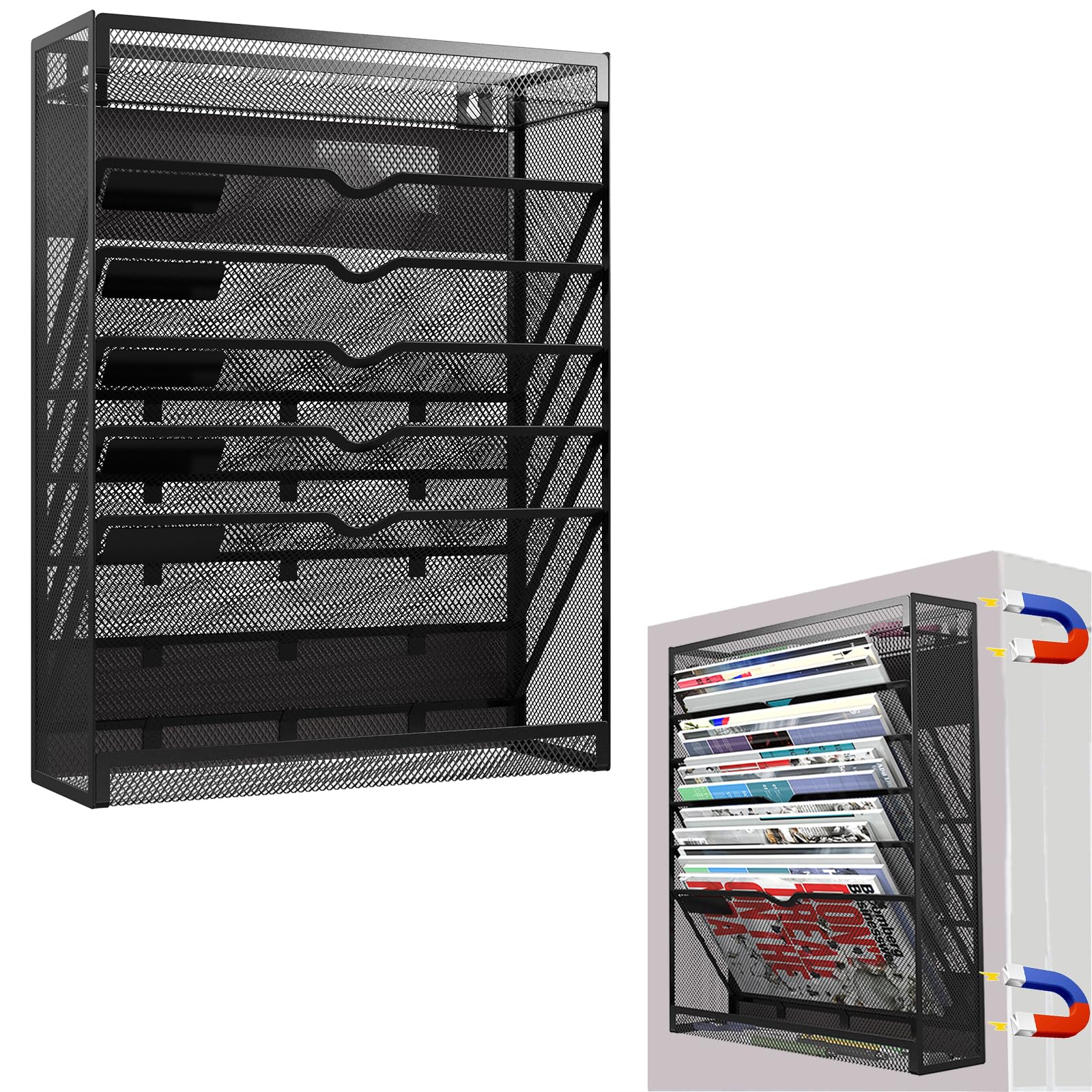 Amazon.com : LQPAFZ 7-Tier Magnetic File Holder, No Drilling Wall