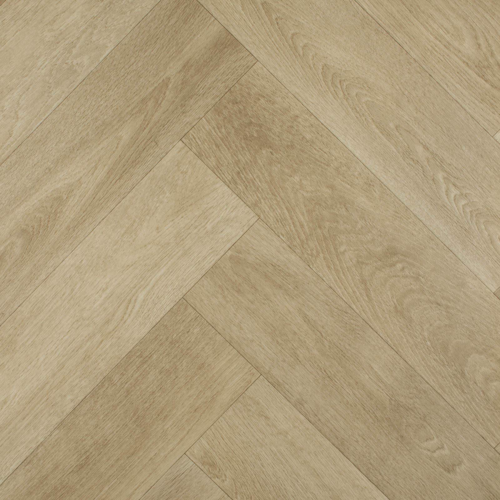 247Floors Wood Effect Apex Vinyl Flooring 2.6mm Thick Foam Backed R11 Lino (Natural Herringbone Parquet, 4.5m x 4m / 14ft 9" x 13ft 1")