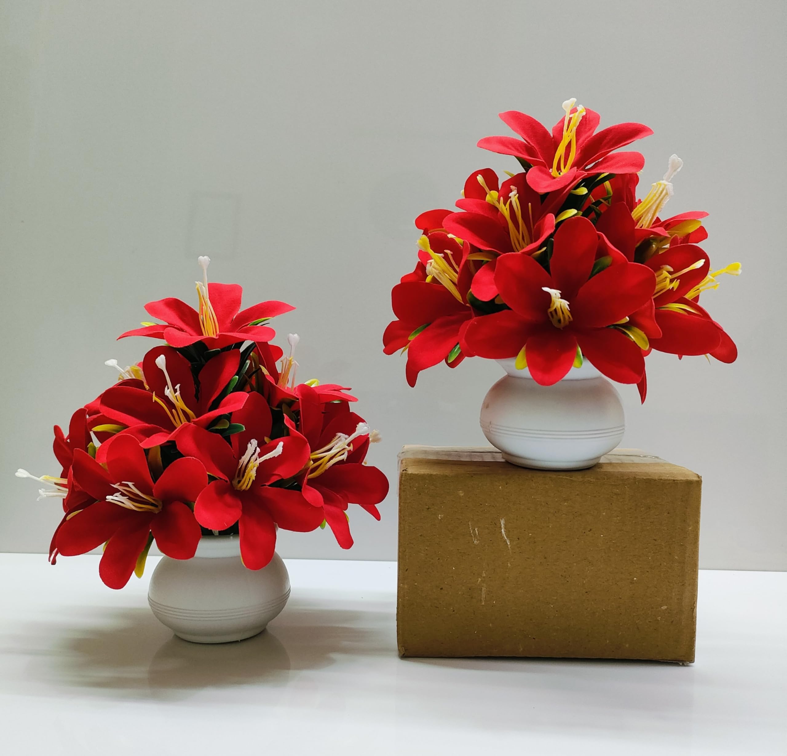 ADIRSA Artificial Red Lily Flower | Faux Flower Plant for Home Office Decor | Tabletop and Desk Decoration | Artificial Flower for Balcony Indoor Decor [Red Lily, Set of 2 ] (B0D26F113V) Amazon Price History, Amazon Price Tracker