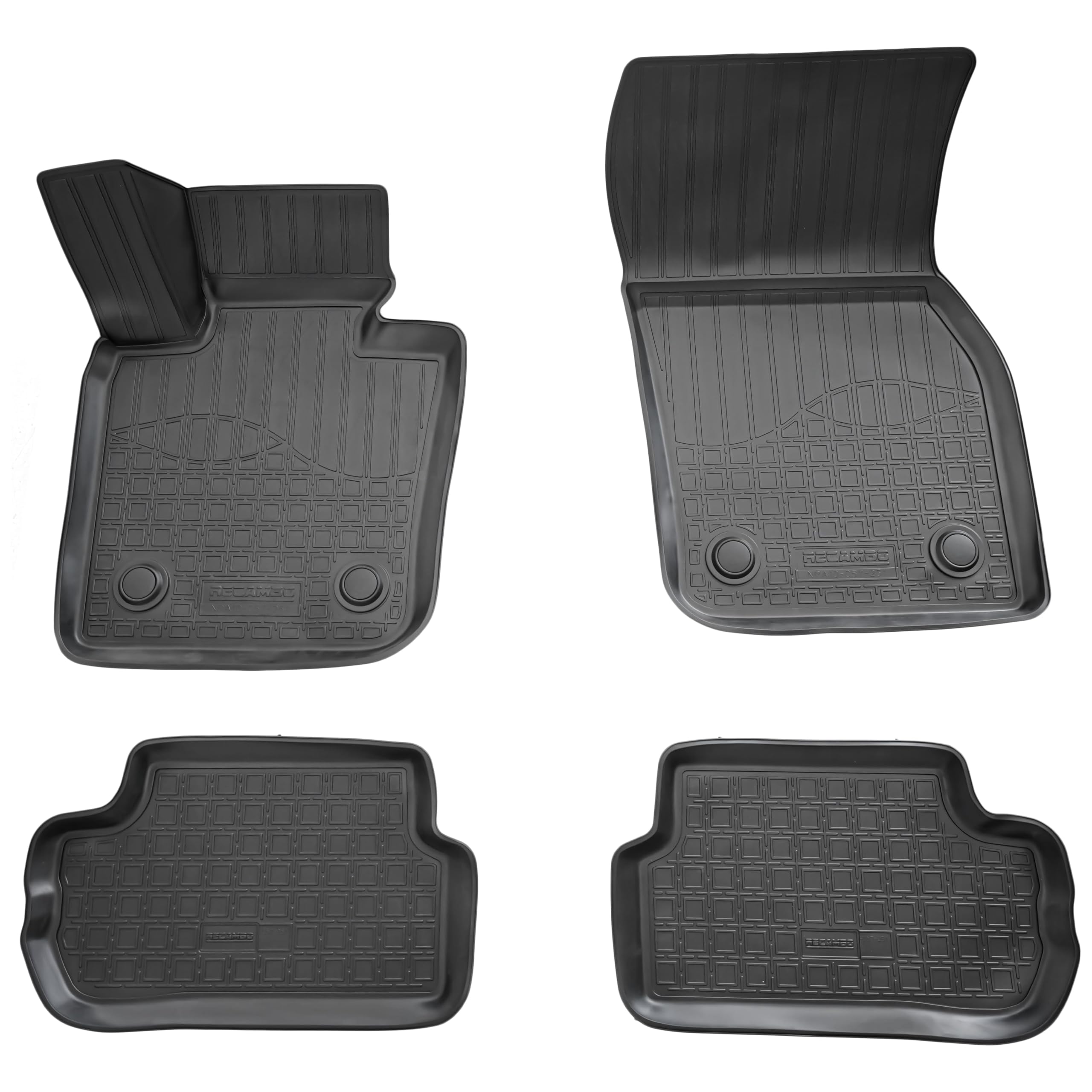 RECAMBO Set di tappetini in gomma 3D adatti per Mini Cooper Cabrio | F57 | anno di costruzione 2016-2024 – tappetini auto su misura con bordo alto 3D | antiscivolo, inodore, indeformabili, facili da