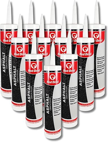 Miniatura 5 de Red Devil 0637 Sellador de relleno de grietas de asfalto acrílico, paquete de 2, negro