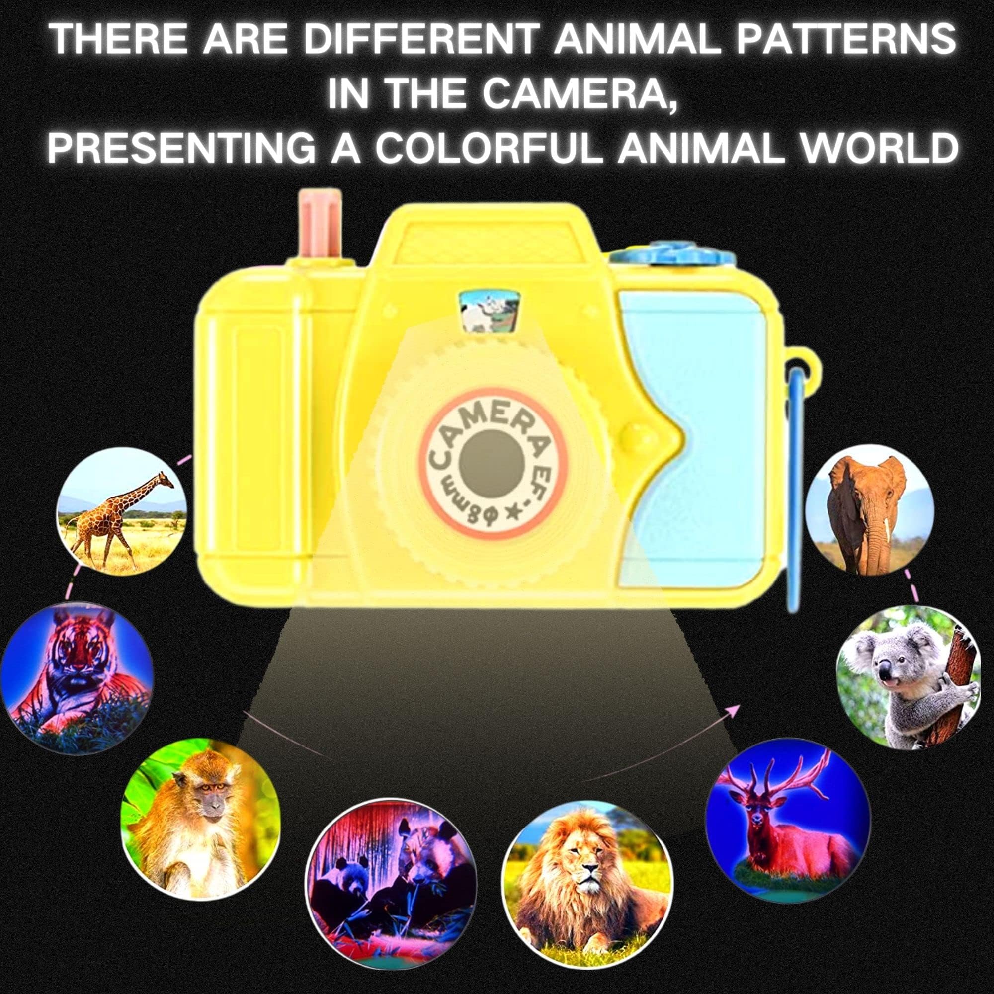 4PCS Cámara para niño, Juego Educativo para niños, Juguete de cámara Miniatura con Lente de Imagen de caleidoscopio prismático Animal, Fiesta de Juguete de Fiesta para Niño — view 5
