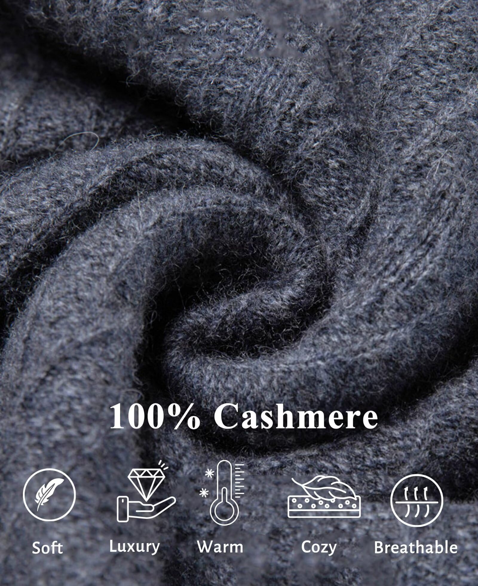 HNVAVQ Maglione 100% Cashmere Uomo Girocollo Maglia Invernale Calda Casual