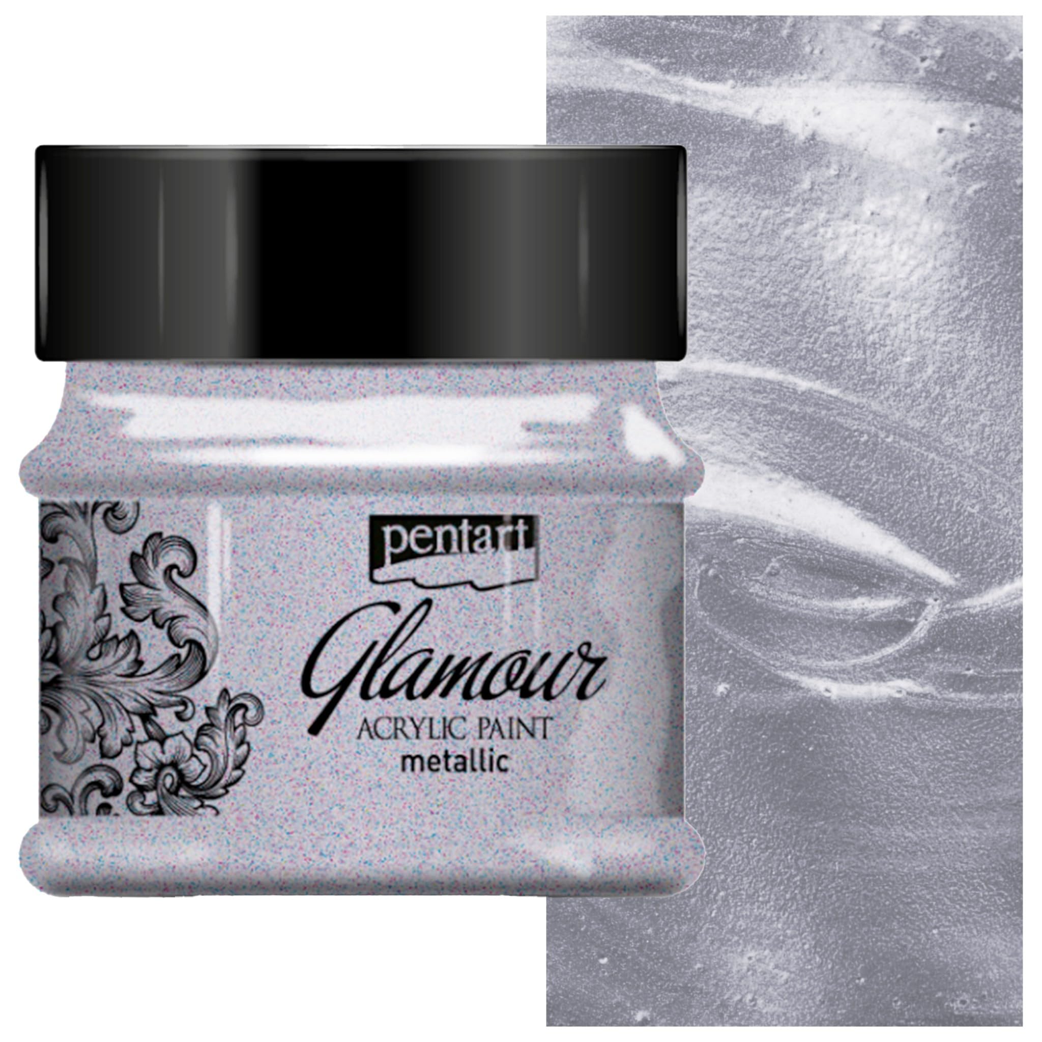 Glamour Acrylic Paint Metallic 50 ml Dark Silver Pentart