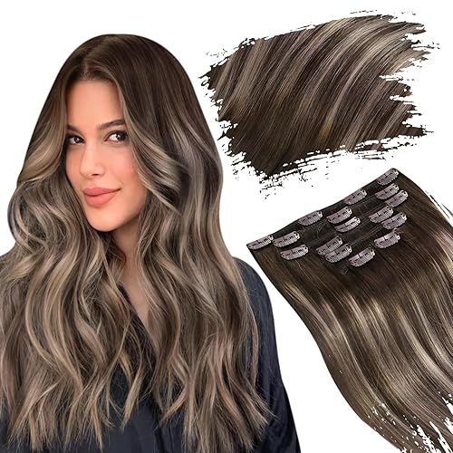 Ugeat - Extensiones de cabello humano real, con clip, 710 unidades, 4.23 onzas disponible en Yaxa Peru
