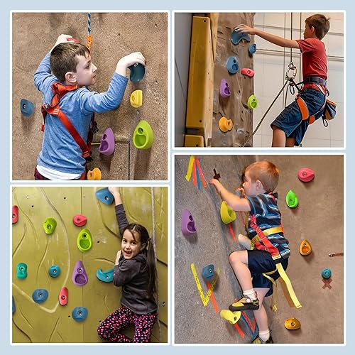 Miniatura 3 de 32 piezas de pared de escalada en roca para niños, soportes de escalada de pared de roca, kits de agarre de pared para escalada de adultos con