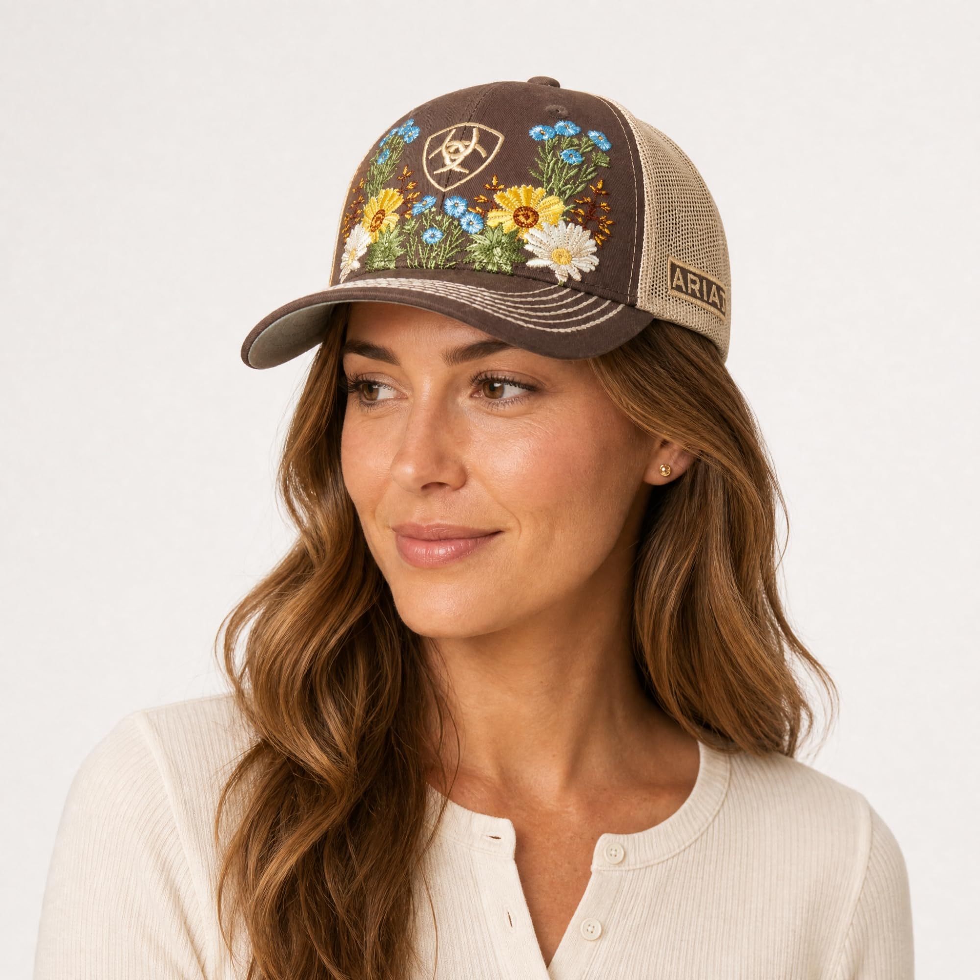 Ariat Casquette Vintage Fleurs Marron Femme