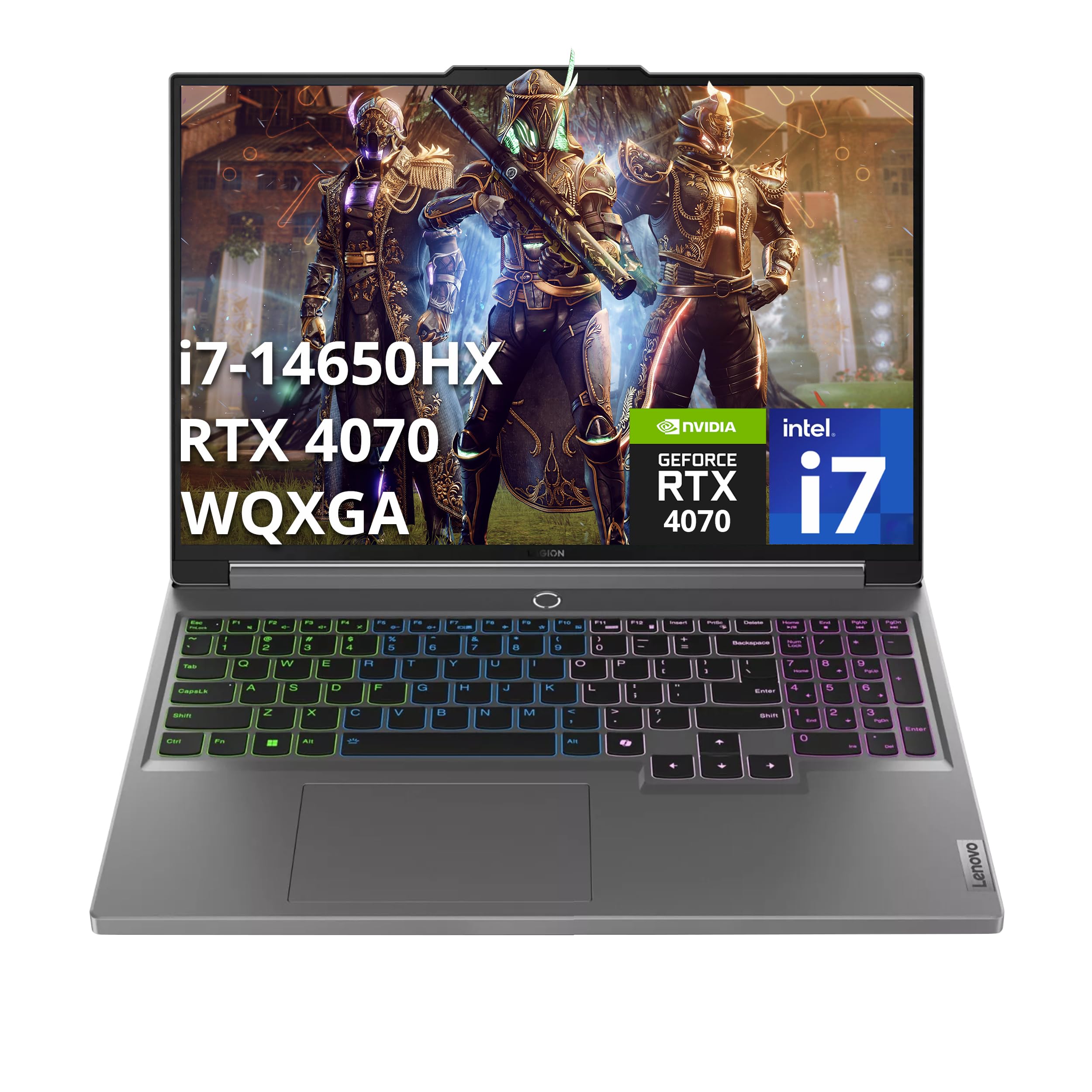 Lenovo Legion 5 16" WQXGA 165Hz Gaming Laptop, Intel i7-14650HX, 32GB DDR5, 2TB PCIe SSD, GeForce RTX 4070, RGB Backlit Keyboard, FHD Camera, Wi-Fi 6E, Windows 11 Pro, Gray (Renewed)