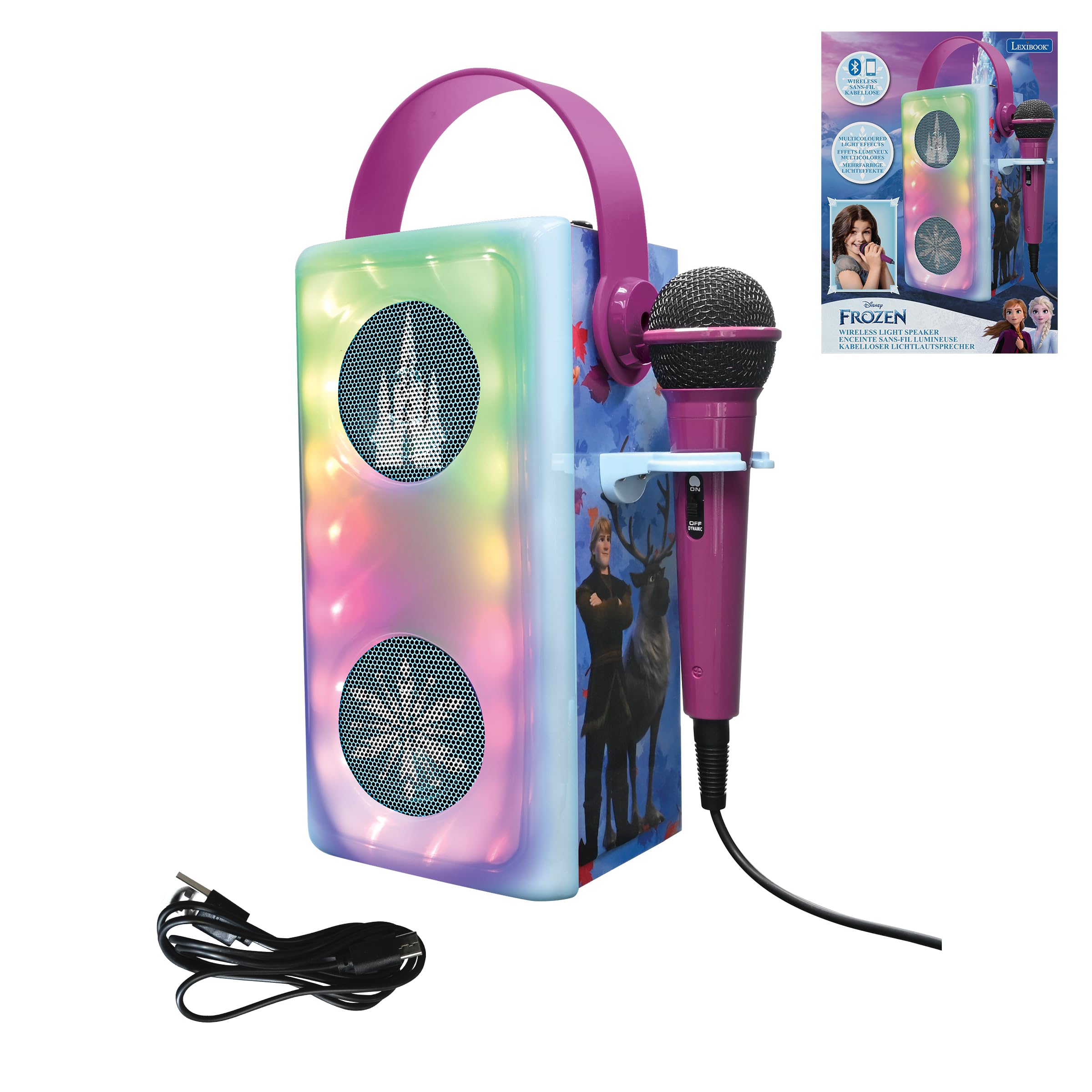 Altavoz Bluetooth Frozen Con Luces Karaoke Portátil Con