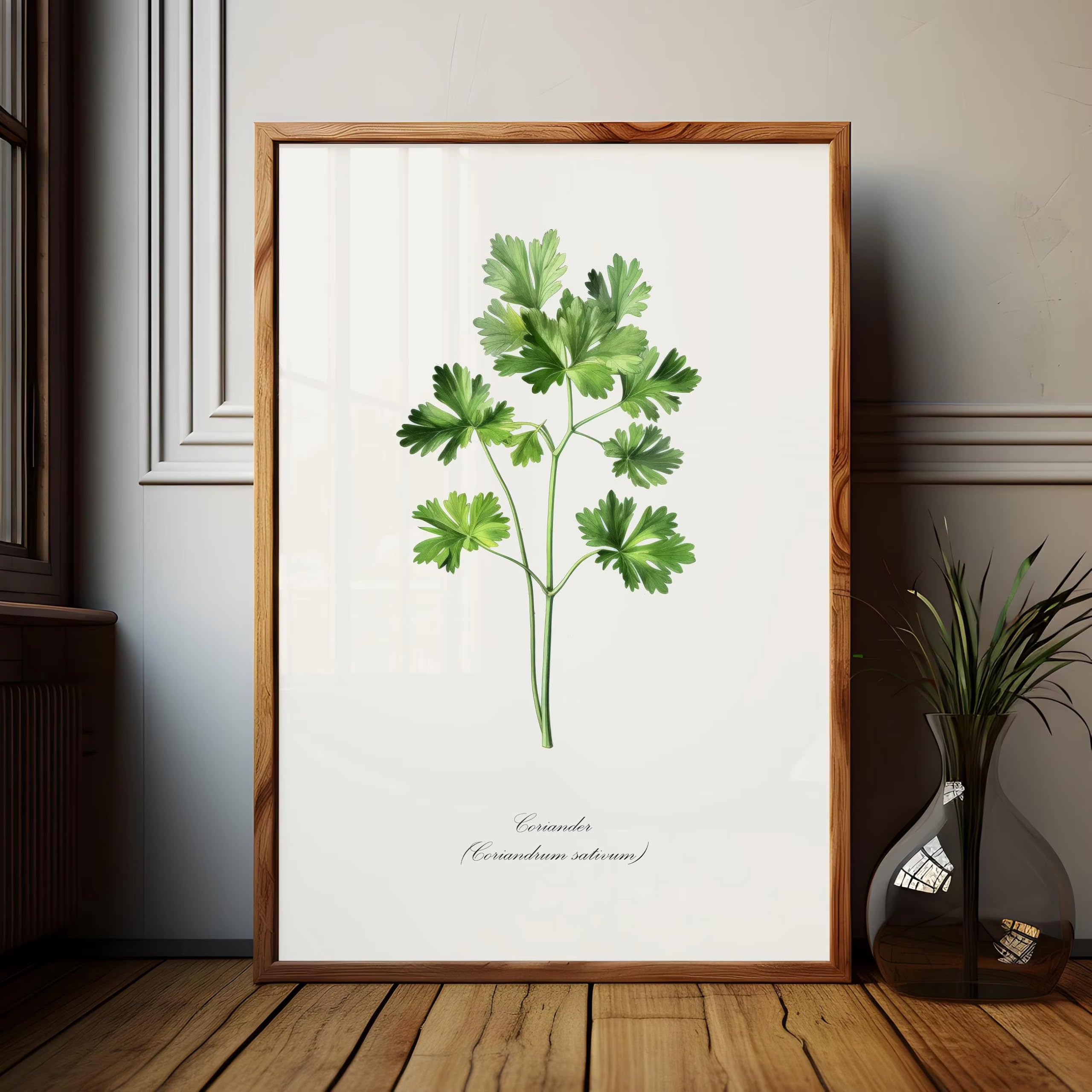 LTjiajuypd Quadri decorativi botanici con erbe aromatiche per cucina rustica, decorazioni verdi, stampe da giardino, poster in stile fattoria (50x75 cm - 3 pezzi)
