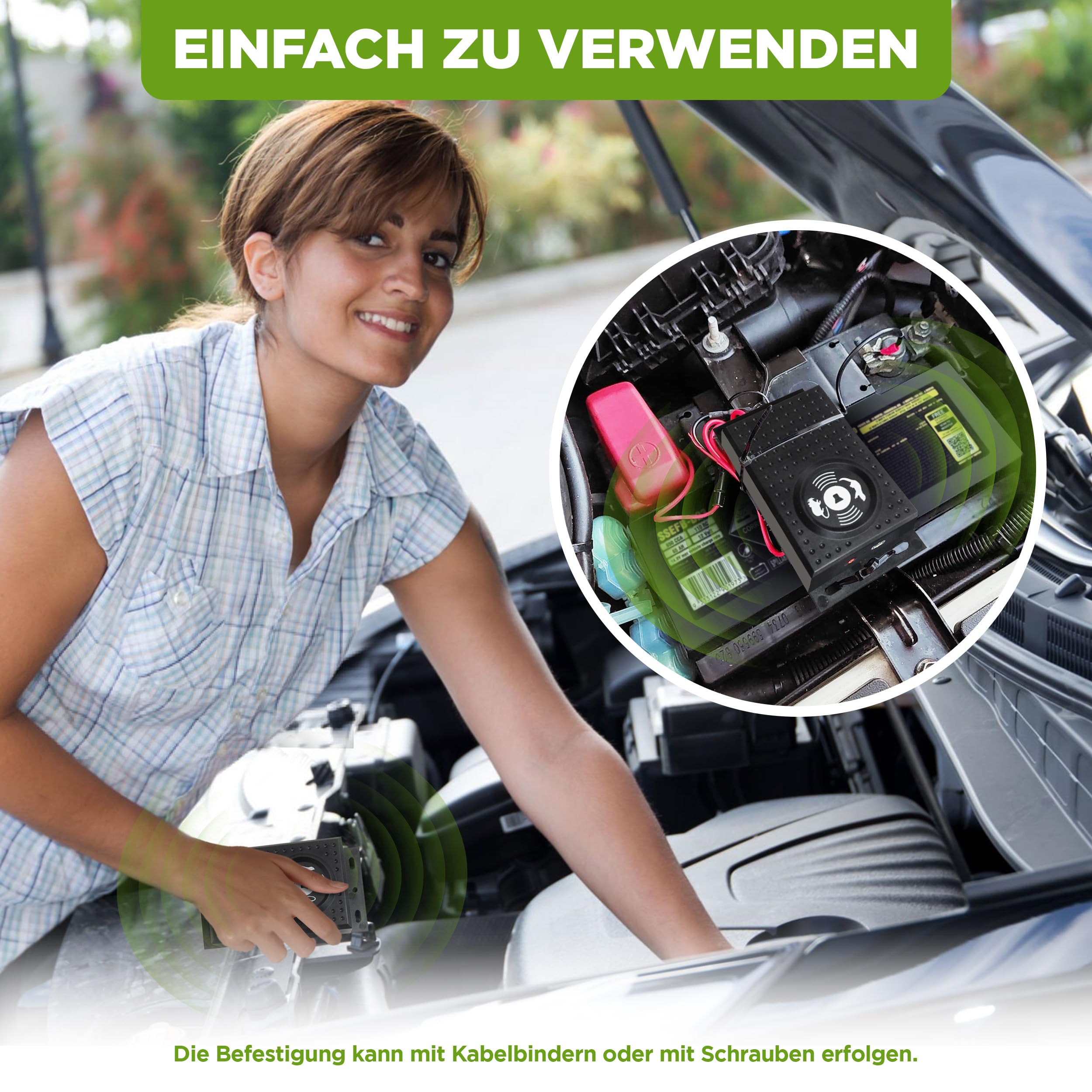 ISOTRONIC Marderschreck mit LED-Blitzlicht & Ultraschall – Batteriebetriebene Marderabwehr für Auto, Dachboden, Garage & Haus – Marderschutz gegen Marder, Mäuse, Ratten & Siebenschläfer (2 Stück)