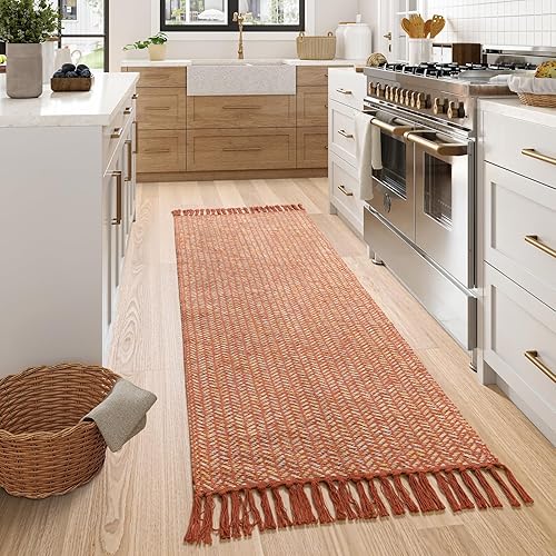 Miniatura 7 de Lahome Alfombra de algodón boho, 2 x 6 (óxidonaranja)