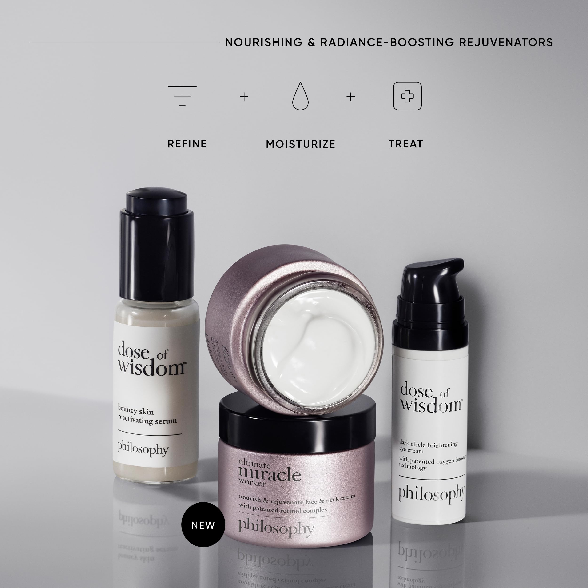 philosophy ultimate miracle worker nourish & rejuvenate face & neck cream - with patented retinol, ceramides & pro-collagen peptides - smoothes fine lines & wrinkles - fast absorbing moisturizer