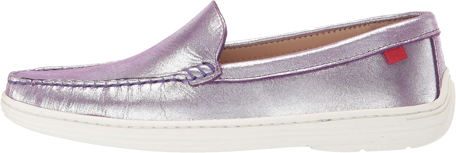 MARC JOSEPH NEW YORK Unisex Kids Boys/Girls Leather Broadway Loafer, Purple Glimmer, 4.5 M US Little