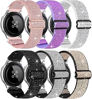 20mm Watch Band Compatible with Samsung Galaxy Watch 5 Band/Galaxy Watch 4 Band 40mm 44mm,Galaxy Active 2 band 40mm 44mm,Galaxy Watch 5 Pro Band 45mm/Galaxy Watch 4 Classic Band for Women Men,6 Paack