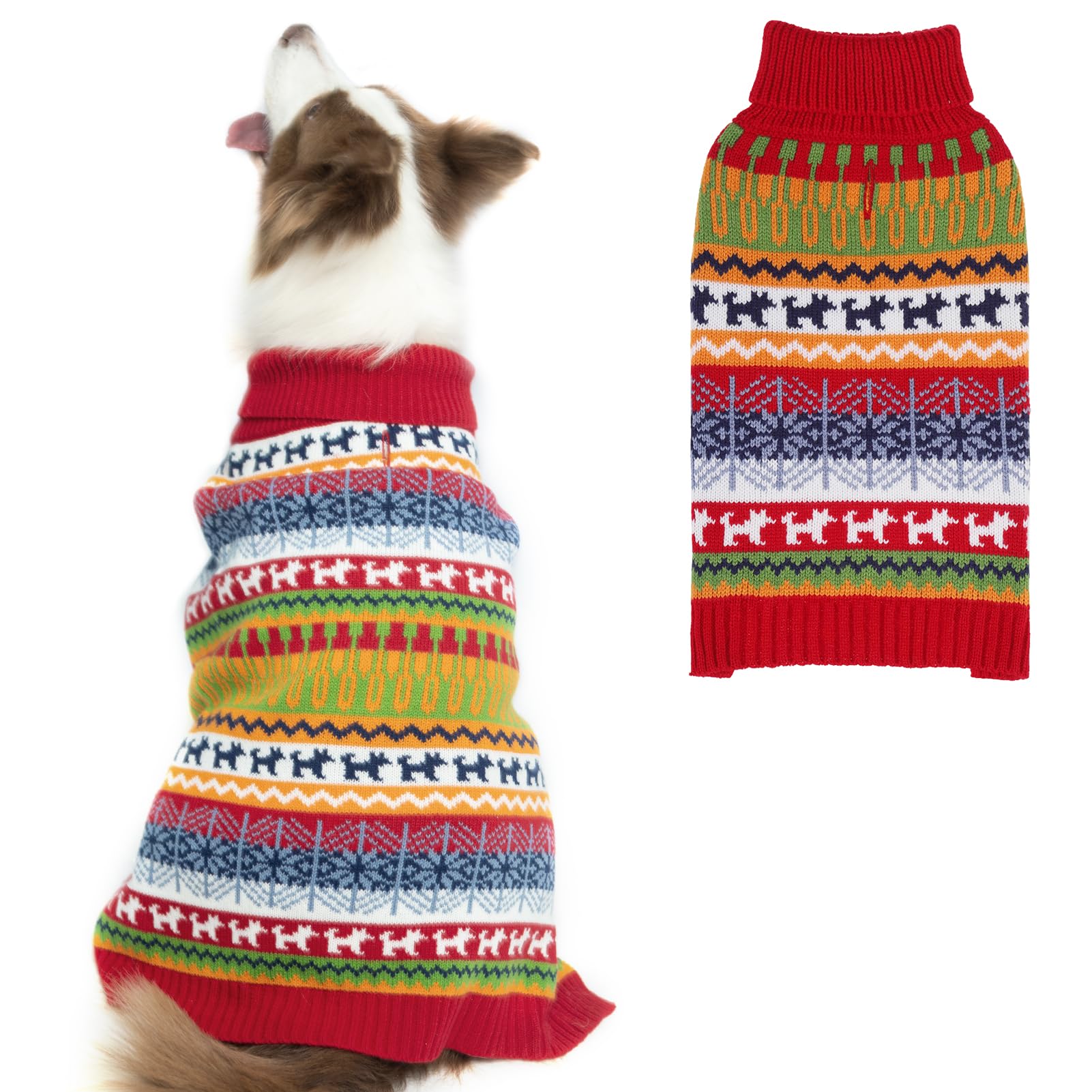 Suéter para perro - Abrigo de invierno con rayas coloridas para clima frío