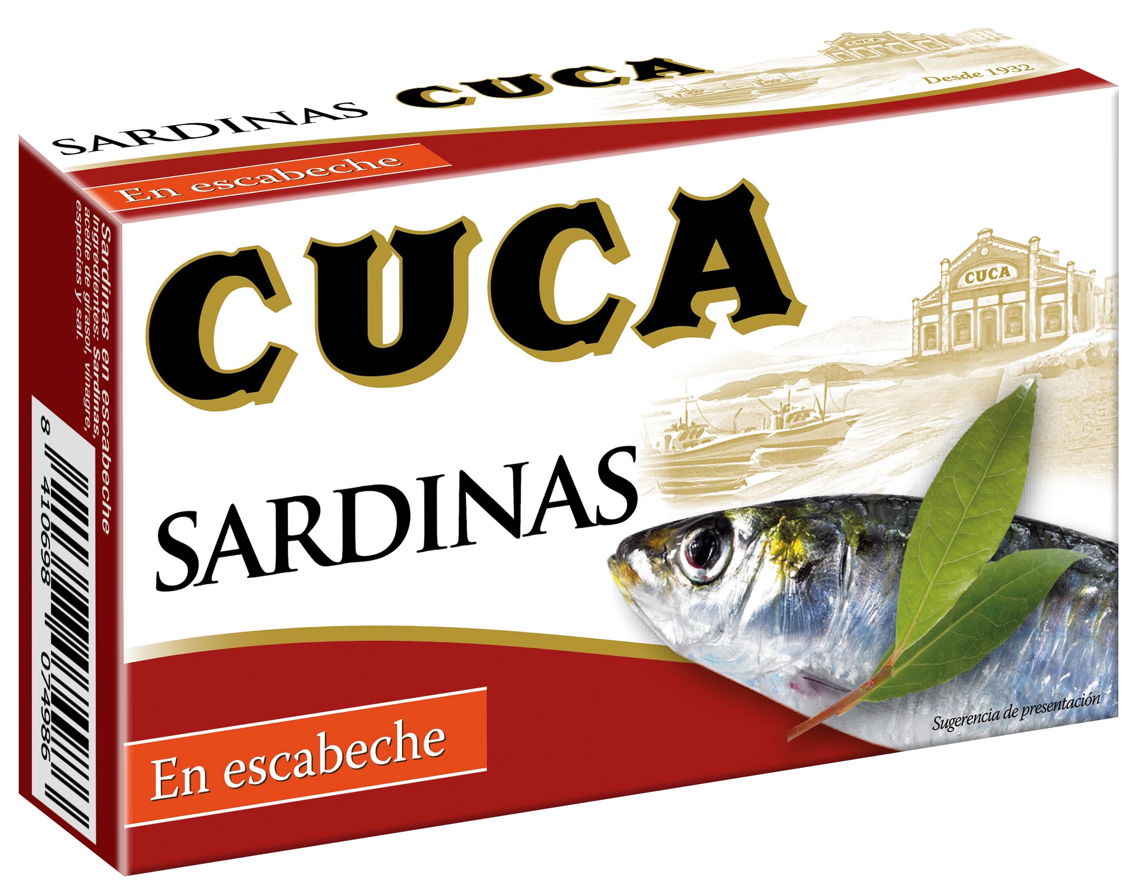 Cuca Sardinas en escabeche, 1 pack de 5 latas de 120 gr