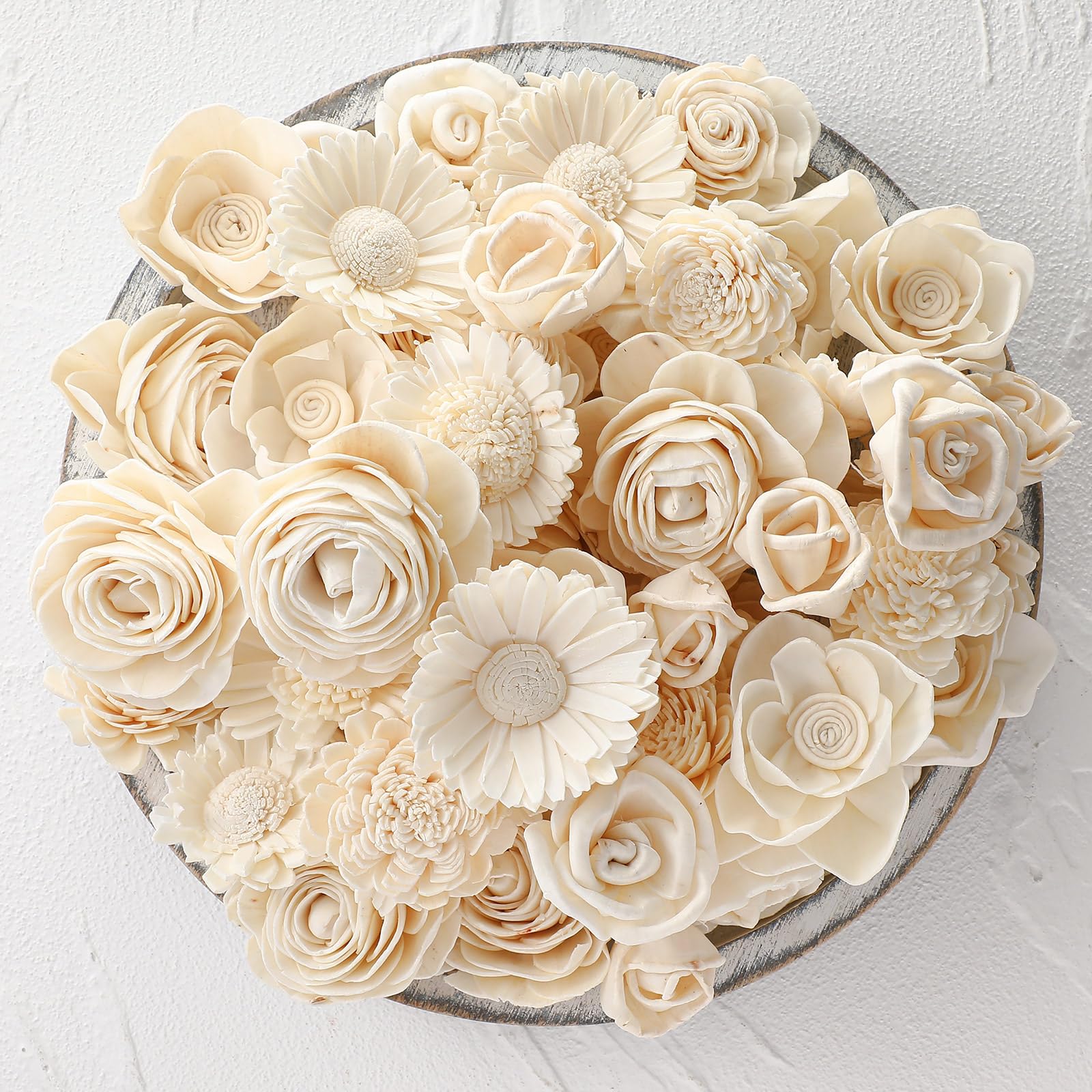 Amazon.com: AceOrbit Set of 50 DIY Sola Wood Flowers Assortment