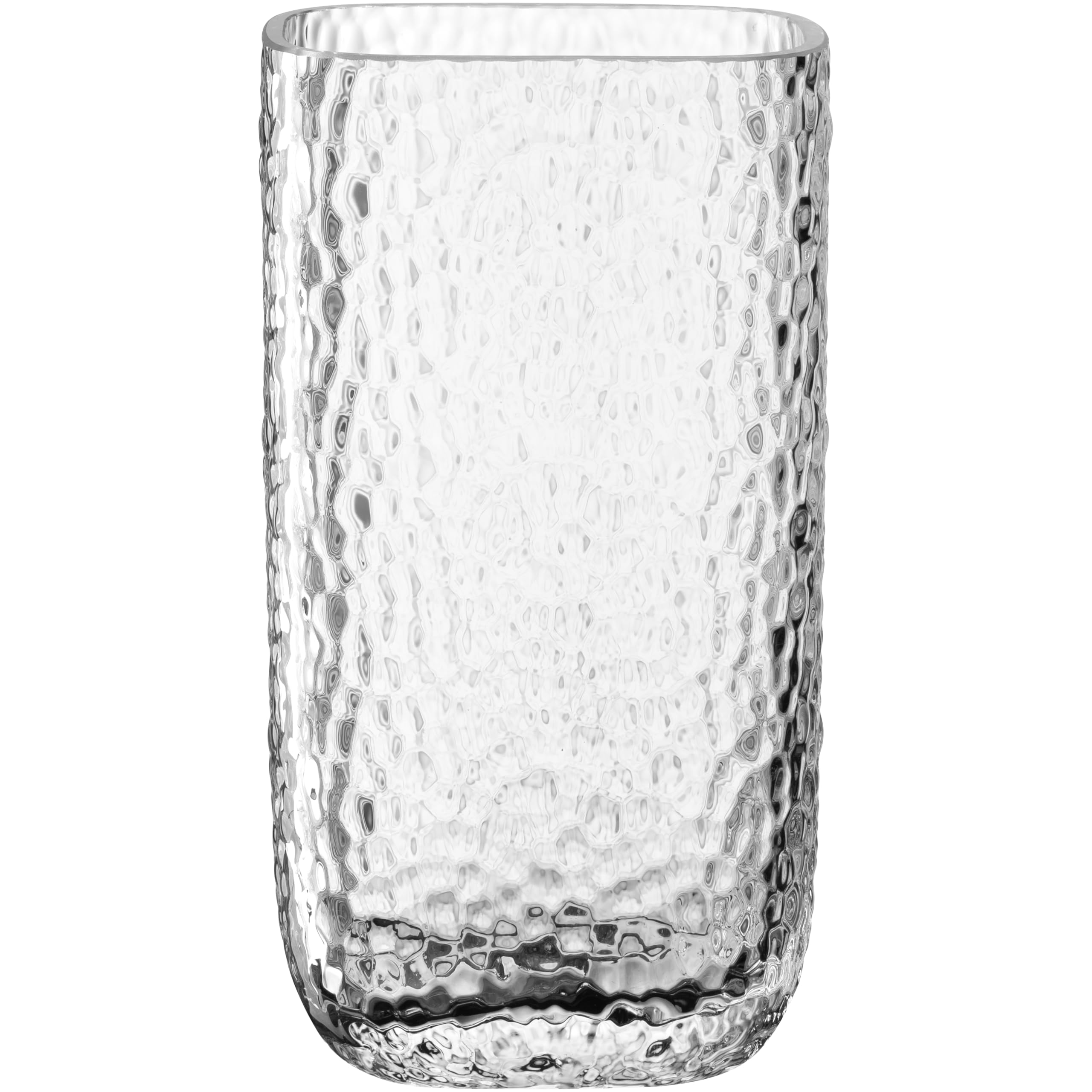 Leonardo Home Martello Vase • 1 Piece • Glass Vase with Textured Surface • Modern Design with Timeless Elegance • Transparent Flower Vase • Ideal for Bouquets • Height 19 cm • Clear • 047096