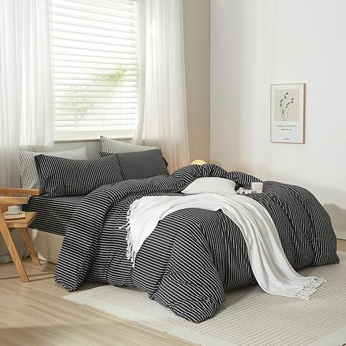 Miniatura 5 de LIFETOWN - 3 piezas de fundas de edredón en algodón 100% ultrasuave y de fácil cuidado con 1 funda de edredón y 2 fundas de almohada