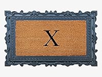 Vista 29 de A1HC - Felpudo con monograma de goma natural y fibra de coco de 24 x 36 pulgadas para puerta delantera, antidesprendimiento, duradero, para entrada