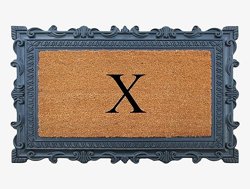Miniatura 29 de A1HC - Felpudo con monograma de goma natural y fibra de coco de 24 x 36 pulgadas para puerta delantera, antidesprendimiento, duradero, para entrada