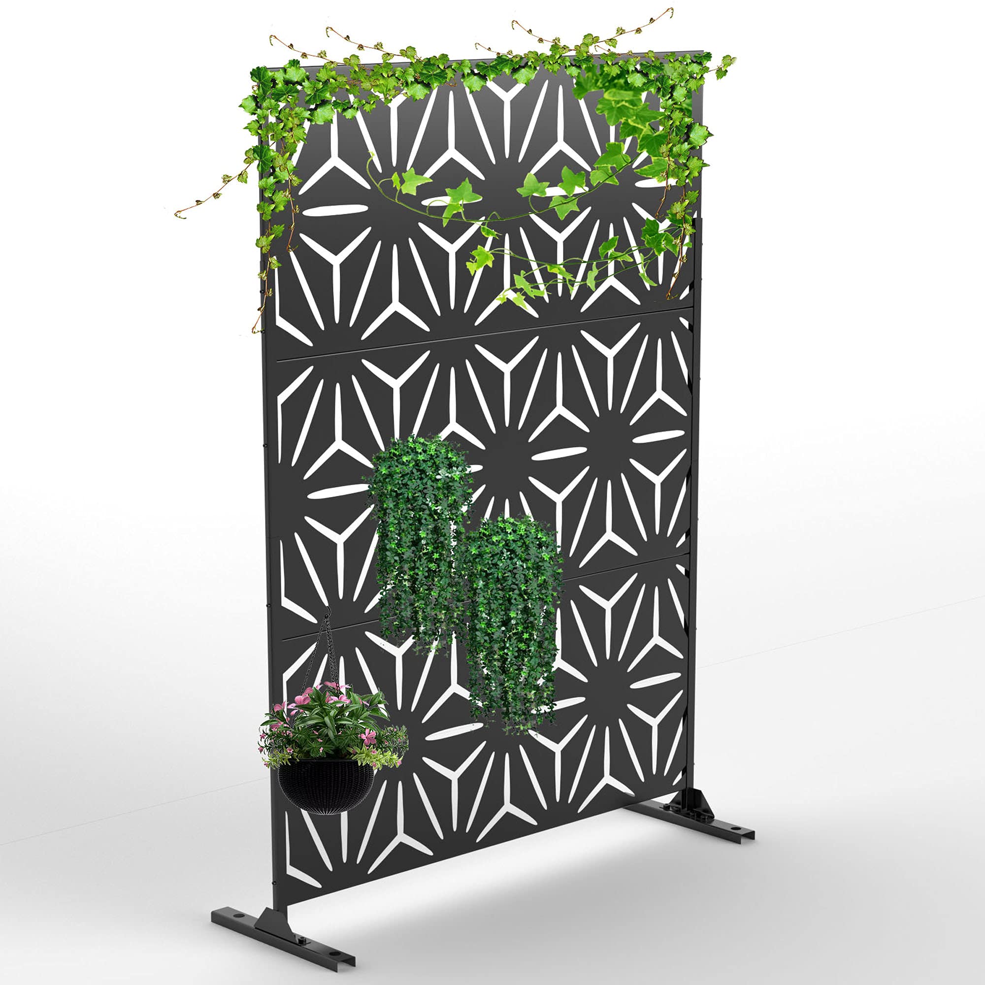 Buy Elevens Outdoor Privacy Screen Metal Privacy Screen with Stand