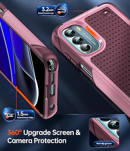 Miniatura 5 de LeYi Funda para Moto G Stylus 5G 2022 funda para Motorola G Stylus 5G 2022 con protectores de pantalla, parte trasera de policarbonato duro de doble