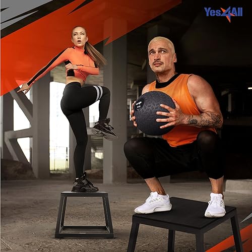 Miniatura 7 de Yes4All Caja pliométrica de metal, caja pliométrica de acero, resistente, antideslizante y perfecta para entrenamientos de gimnasio en casa, elige