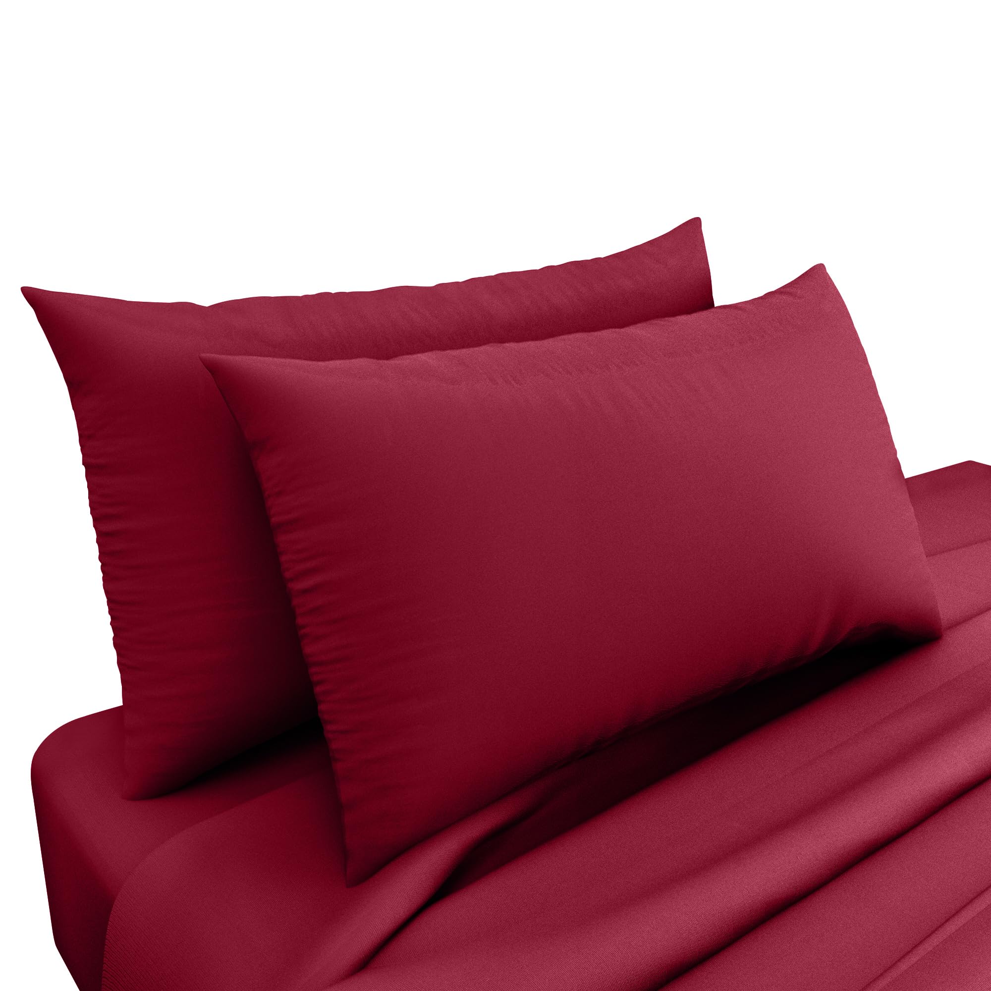 HOME ACE Red Poly Cotton Pillowcases Housewife Pillowcases 2 Pack Black, Envelope Closure Plain 100% Poly Cotton Pillow Cases 50 x 75CM