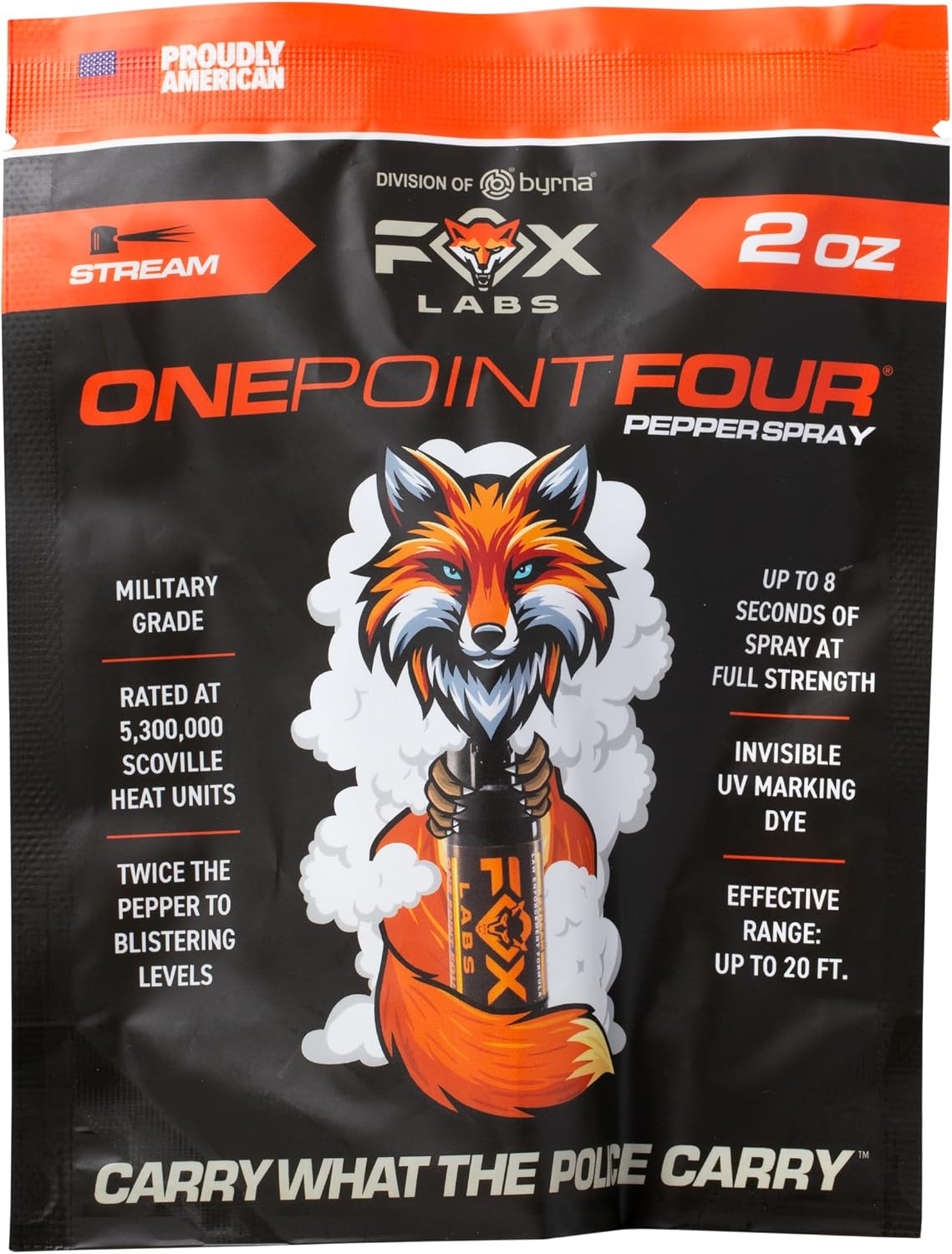 One Point Four Pepper Spray | Double Heat Formula | 1.4% MC, 4% OC Police Strength Pepper Spray for Self Defense, 5.3M SHU, Flip Top Safety with UV Marking Dye