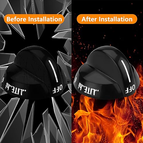 Vista 12 de Funmit 316220009 Perilla de Quemador Superior de Estufa Reemplazo para Frigidaire Reemplaza AP4322122 PS1991531 EAP1991531 (Negro, Paquete de 2)