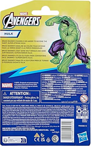 Miniatura 5 de Marvel Epic Hero Series Hulk - Figura de acción de lujo, escala de 4 pulgadas, juguetes de superhéroes de los Vengadores para niños de 4 años en
