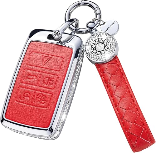 Miniatura 7 de SHANGHONG Funda para llavero Land Rover con llavero funda de protección de cuero genuino compatible con Land Rover Vogue Range Discovery Rover Sport