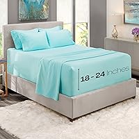 Vista 2 de Hearth & Harbor Sábanas de bolsillo extra profundas, se adapta a colchones de 18 a 24 pulgadas de profundidad, juego de sábanas de bolsillo extra