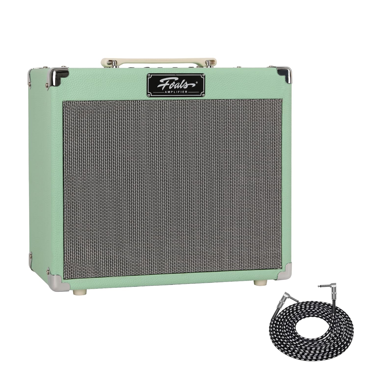 FOALS Electric Guitar Amp 20W (30W Peak), Dual-Channel Clean/Drive Combo Amplifier with Bluetooth, 8-Inch Speaker, 3 Band EQ, Headphone Output &amp; AUX Input for Home Practice(Green)