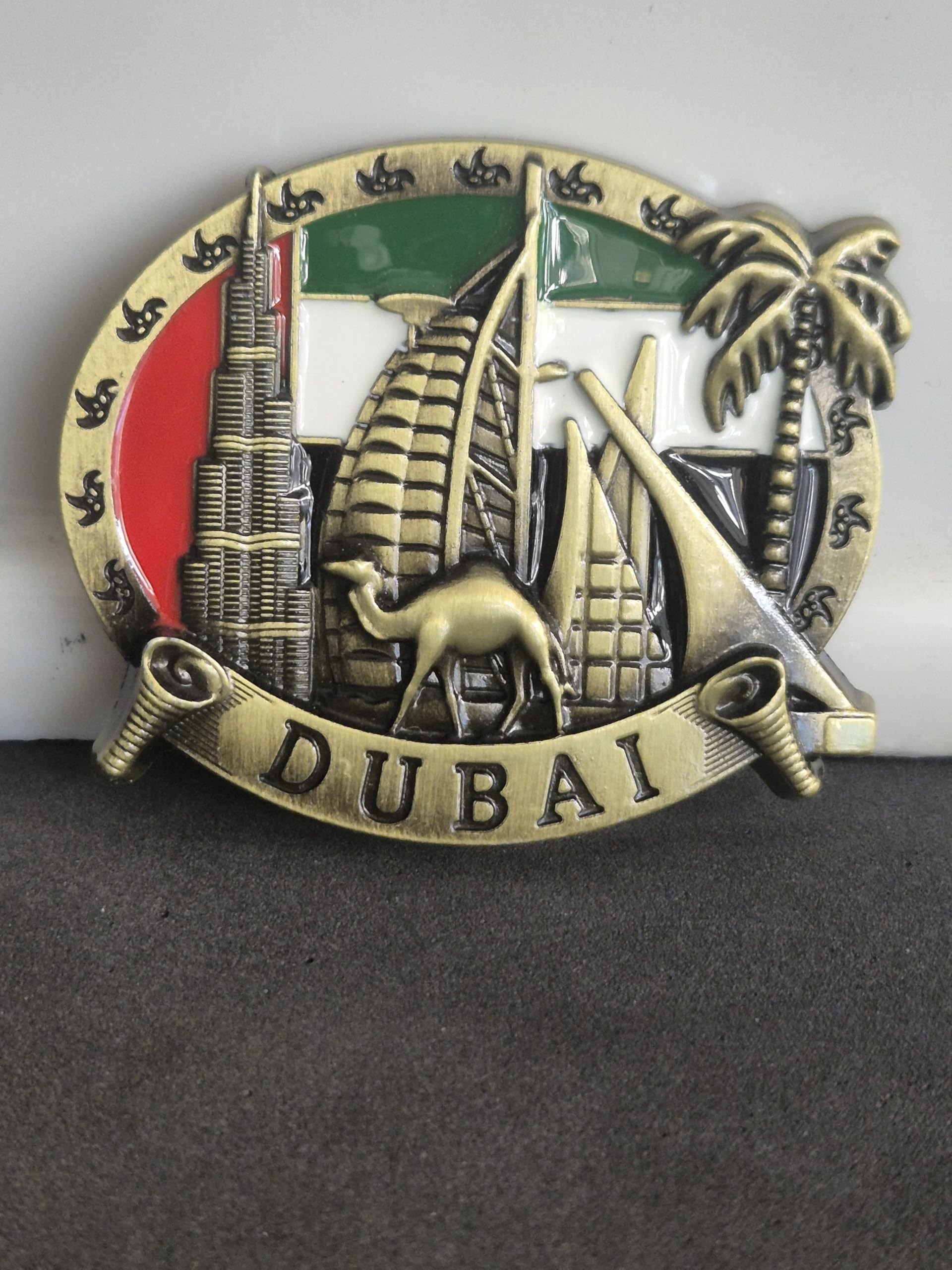 DT DECTONE Metal Fridge Magnet, Red & Green Dubai 3D Metal Magnet for Fridge, Study Table, Office Desk, Ideal Gift, Best Home Decor Item for Travel Enthusiasts 7 X 6 CM, Pack of 1 1