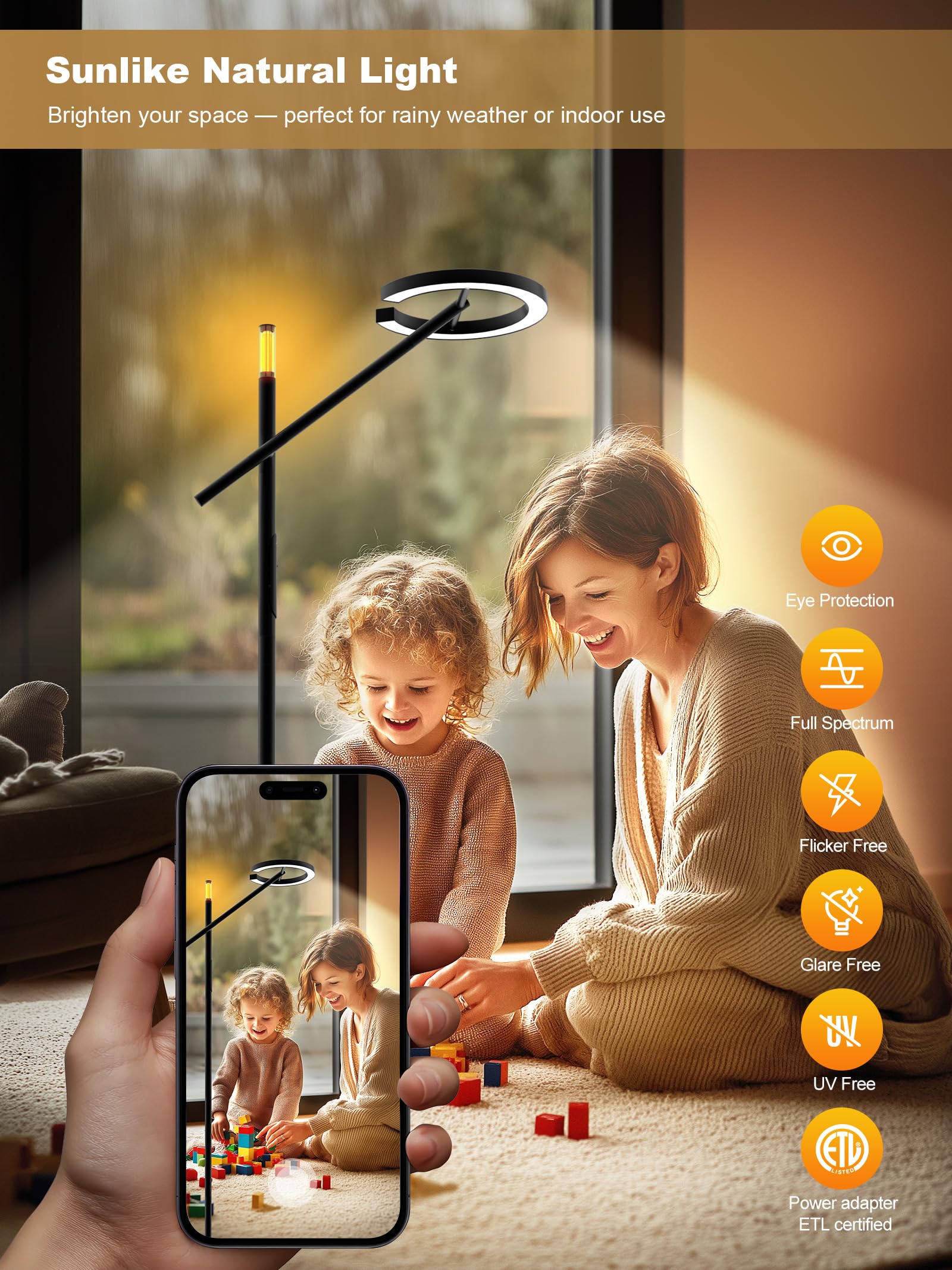 Snapklik.com : GLOWRIUM Smart Wake Up Light Therapy Lamp, image size:1600x2133
